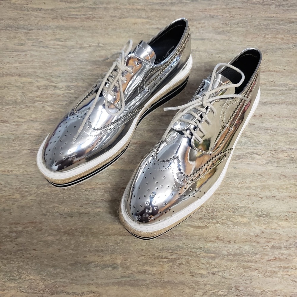 Xinsito Metallic Silver Espadrilles Platform Shoes - image 5